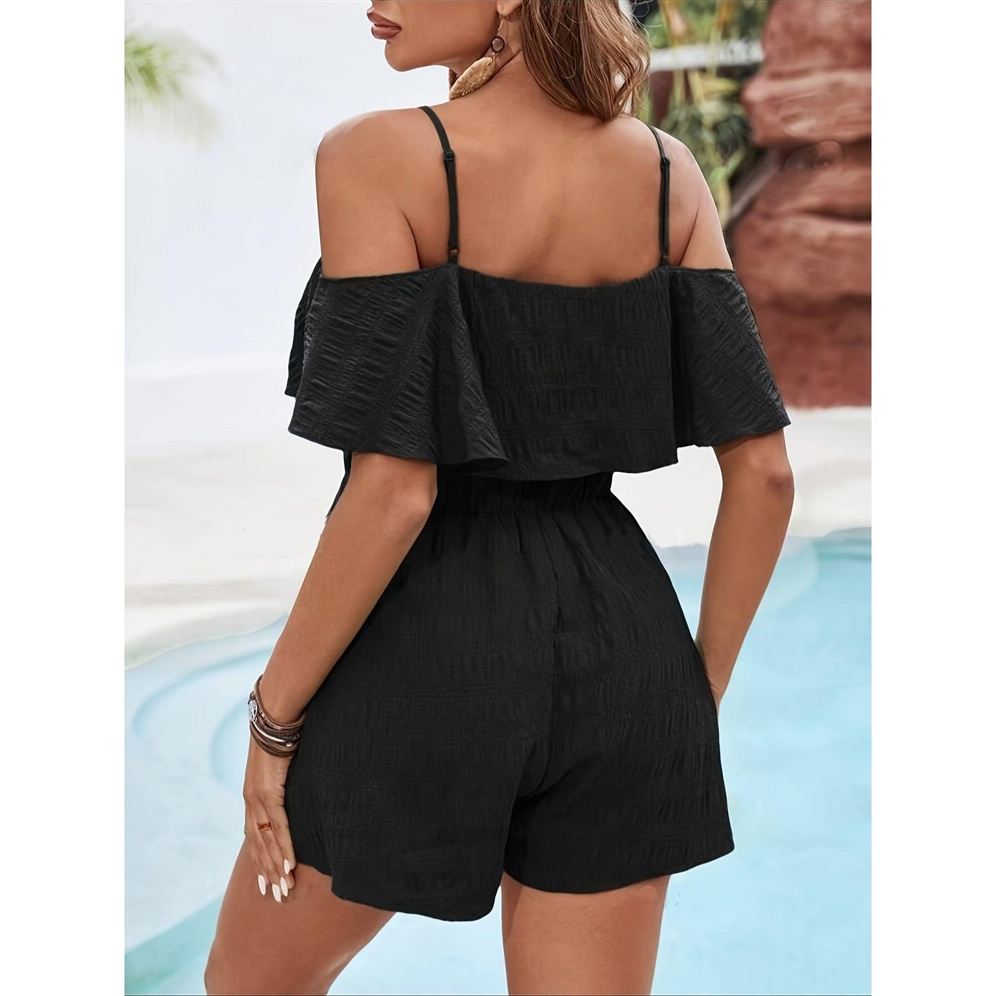 Alessia korte Zomerjumpsuit Dames – Off-Shoulder Design