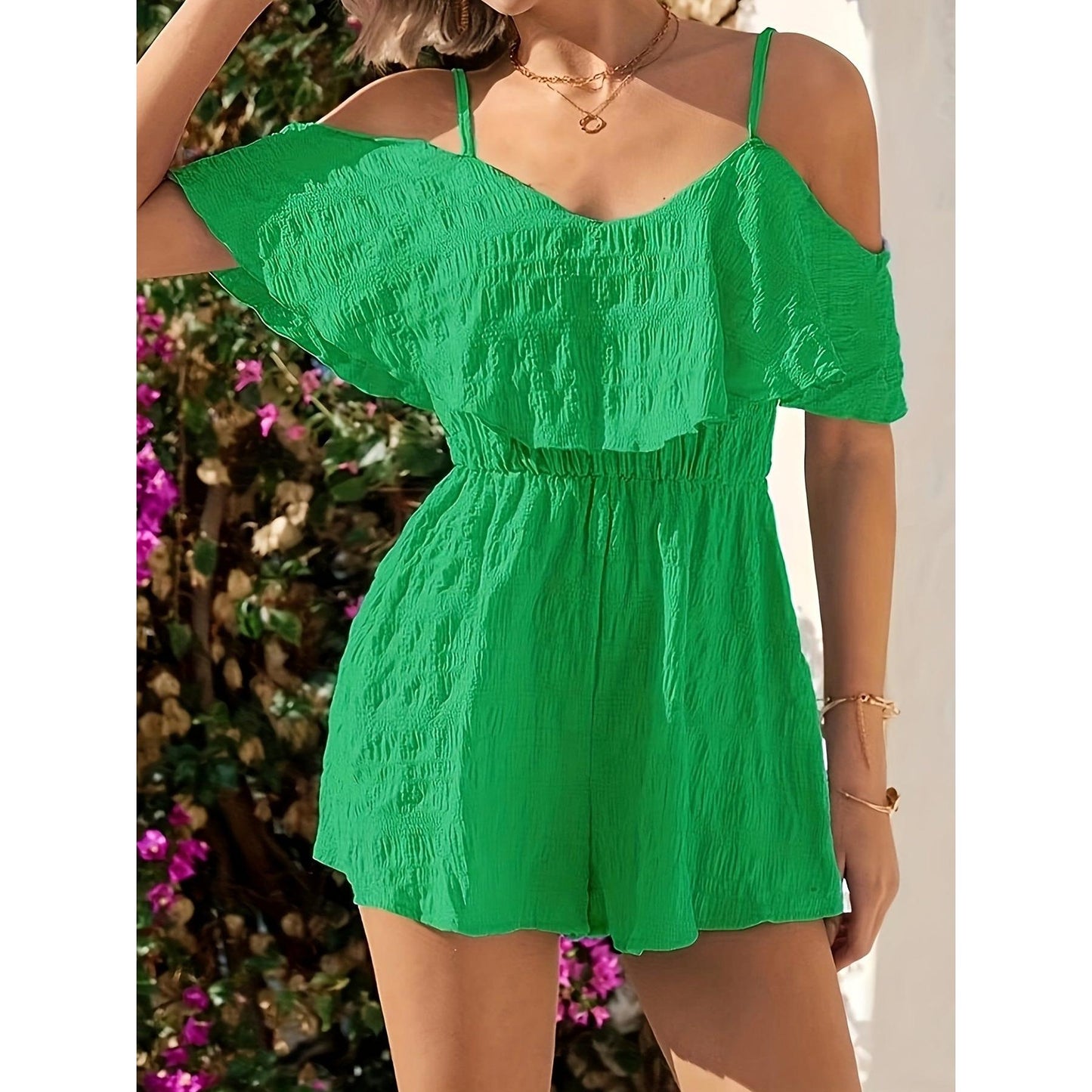 Alessia korte Zomerjumpsuit Dames – Off-Shoulder Design