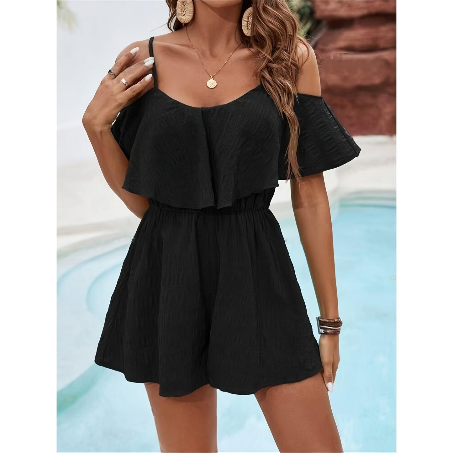 Alessia korte Zomerjumpsuit Dames – Off-Shoulder Design