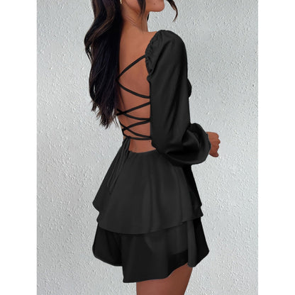 Elisa Zomerjumpsuit Dames – Backless Design met Mouwen