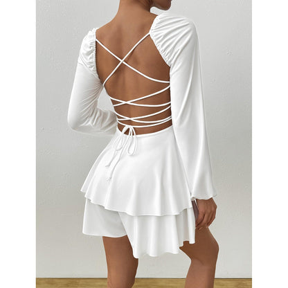 Elisa Zomerjumpsuit Dames – Backless Design met Mouwen
