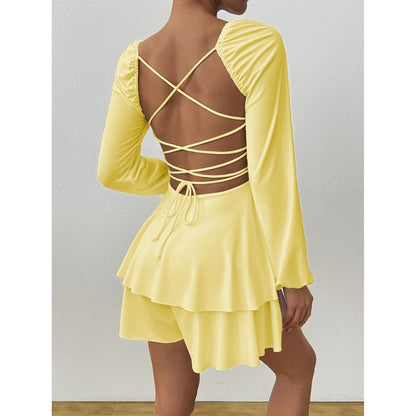 Elisa Zomerjumpsuit Dames – Backless Design met Mouwen