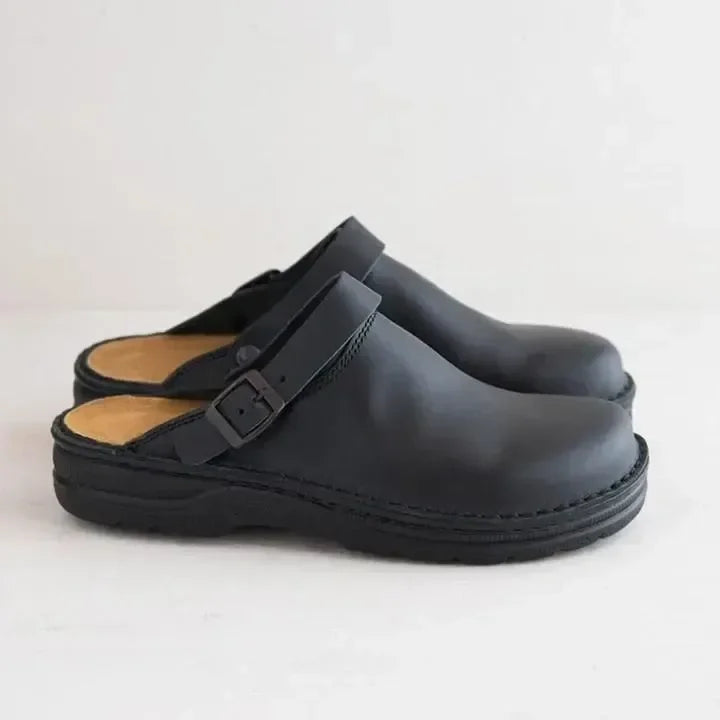 Heren Pantoffels Bruin Maat 42 Leer Orthopedisch Sloffen 5