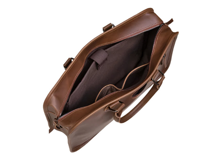 Leren Laptoptas Heren - Waterdichte Vintage Schoolrugtas 17 Inch 3