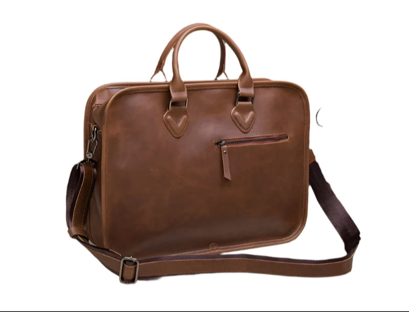 Leren Laptoptas Heren - Waterdichte Vintage Schoolrugtas 17 Inch 5