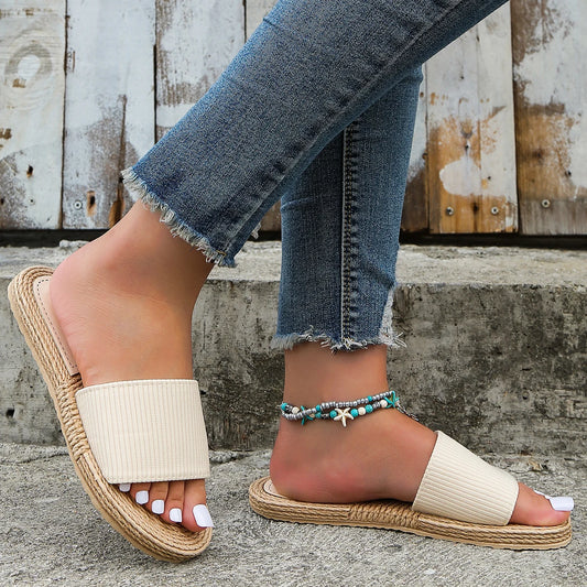 Marina - Witte zomer dames slippers