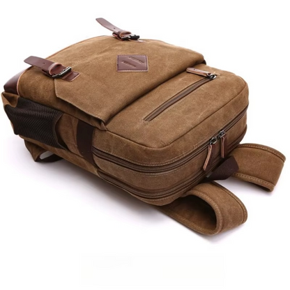 Canvas | Heren Vintage School Reis Rugzak