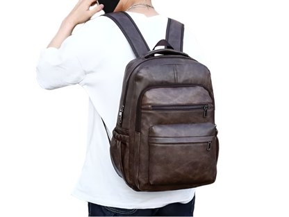 Marchello | Heren Leren Vintage Waterdichte Rugzak Laptoptas