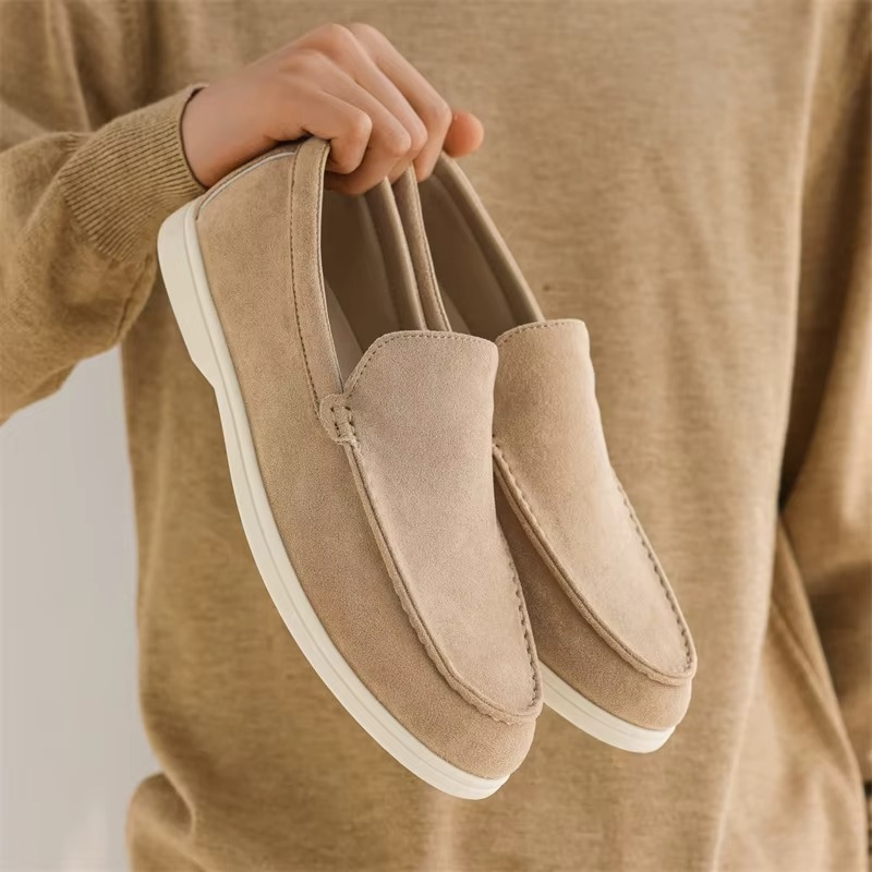 Alessio | Suède Beige Zomer Loafers Heren