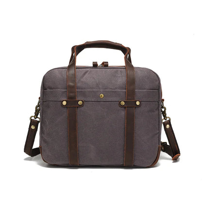 Vintage Laptoptas Heren - Waterdichte 15.6 Inch Canvas Tas 6
