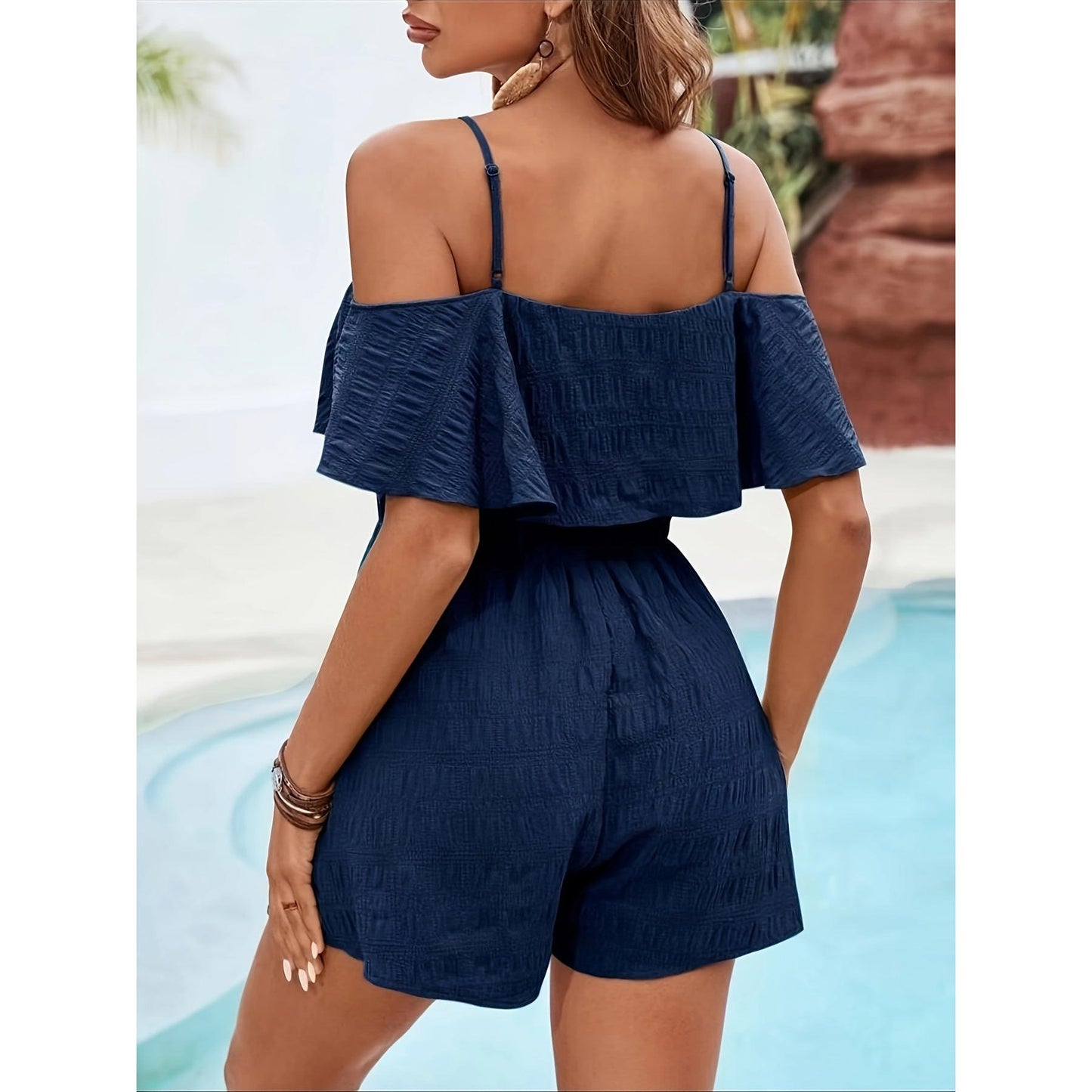 Alessia korte Zomerjumpsuit Dames – Off-Shoulder Design
